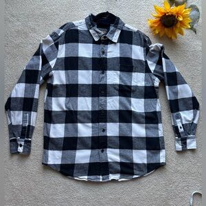 Redmond Black & White Buffalo Plaid Flannel Shirt L